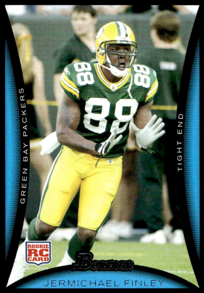 2008 Bowman Jermichael Finley Blue #217 (Front)