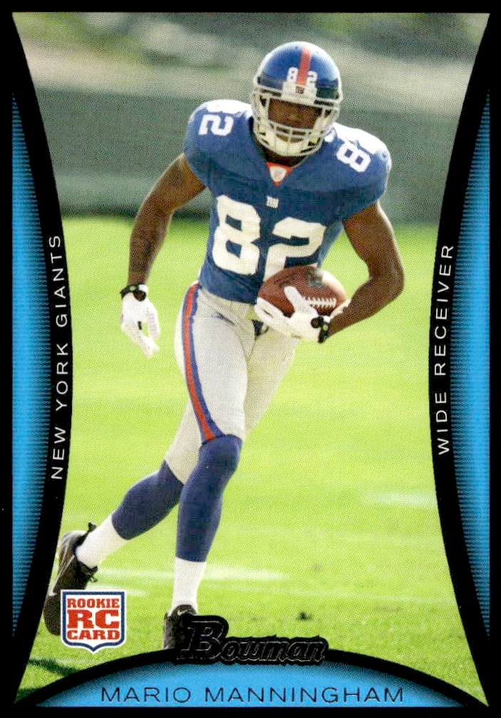 2008 Bowman Mario Manningham Blue #200 (Front)