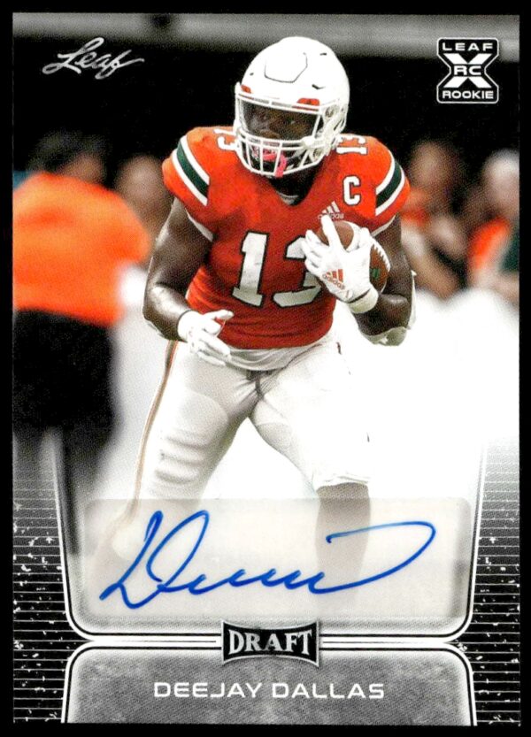 2020 Leaf Draft Deejay Dallas #BA-DD2 Auto (Front)