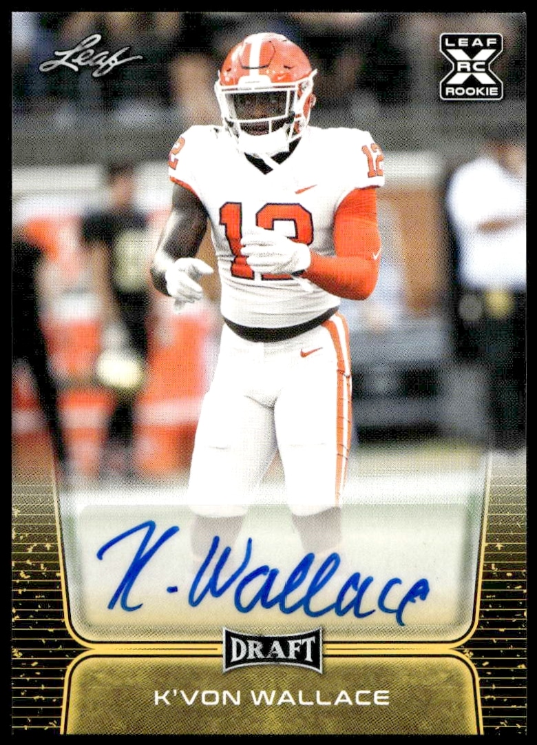 2020 Leaf Draft K'von Wallace #BA-KVW Auto (Front)