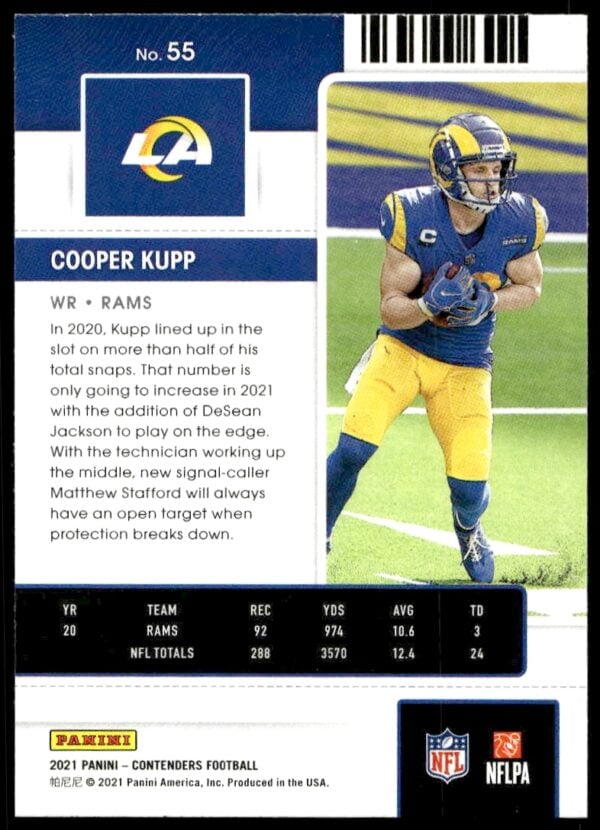 2021 Panini Contenders Cooper Kupp #55 (Back)