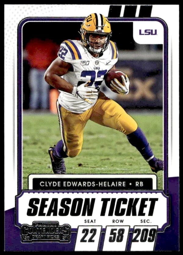 2021 Panini Contenders Draft Picks Clyde Edwards-Helaire #54 (Front)