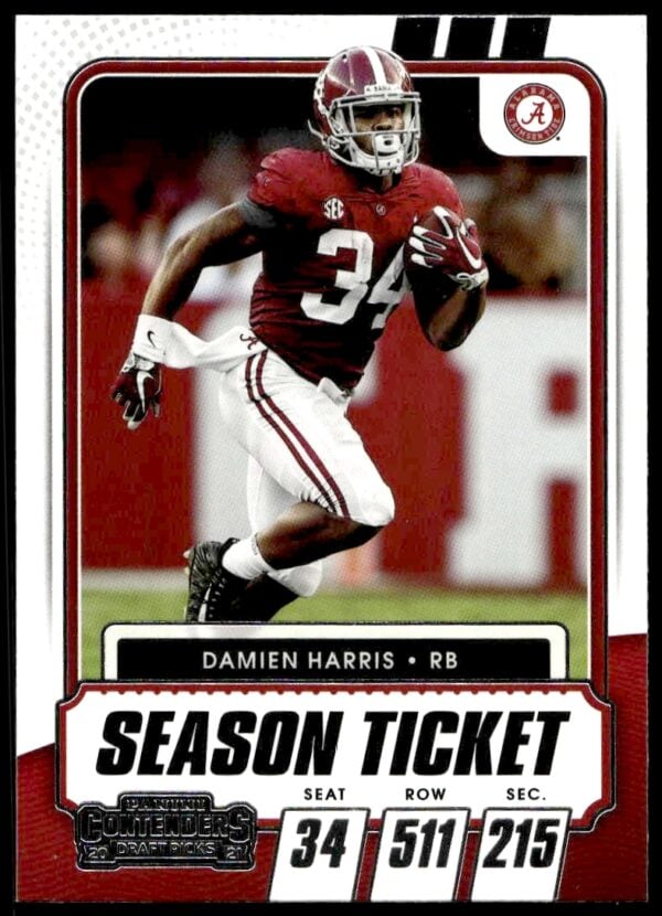 2021 Panini Contenders Draft Picks Damien Harris #67 (Front)