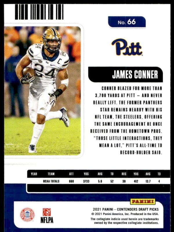 2021 Panini Contenders Draft Picks James Conner #66 (Back)