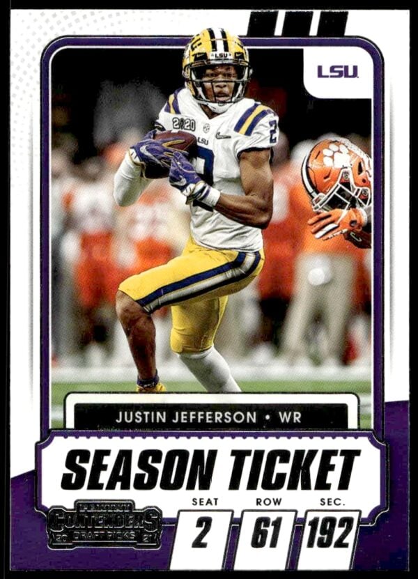 2021 Panini Contenders Draft Picks Justin Jefferson #30 (Front)