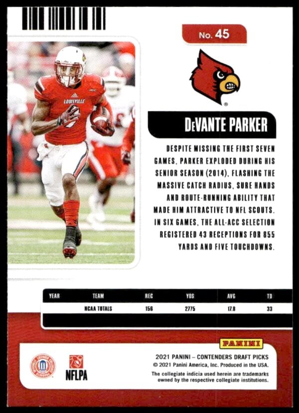 2021 Panini Contenders Draft Picks Lamar Jackson #22 (Back)