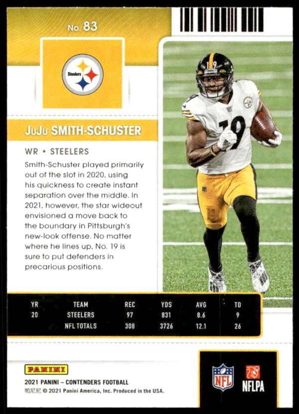 2021 Panini Contenders JuJu Smith-Schuster #83 (Back)