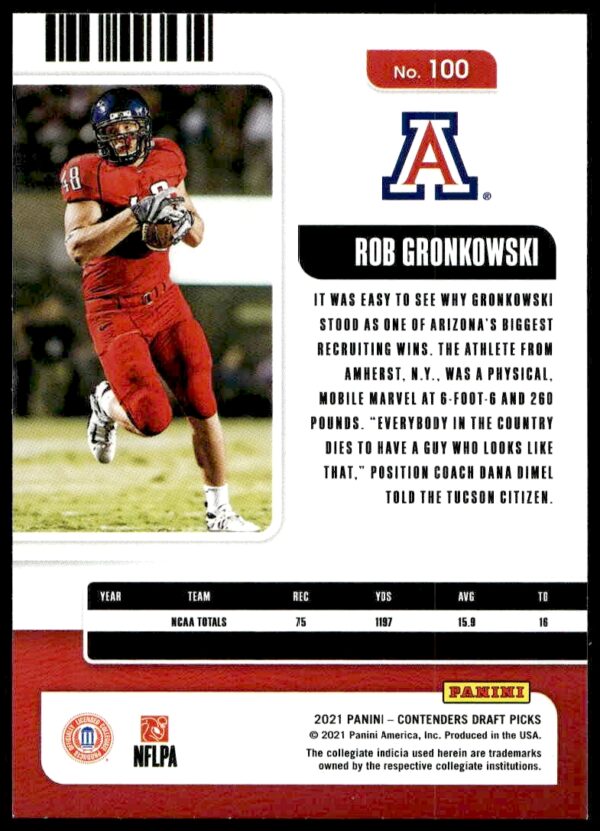 2021 Panini Contenders Rob Gronkowski #100 (Back)