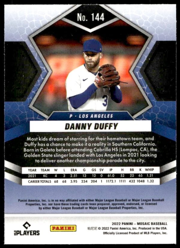 2022 Panini Mosaic Danny Duffy #144 (Back)