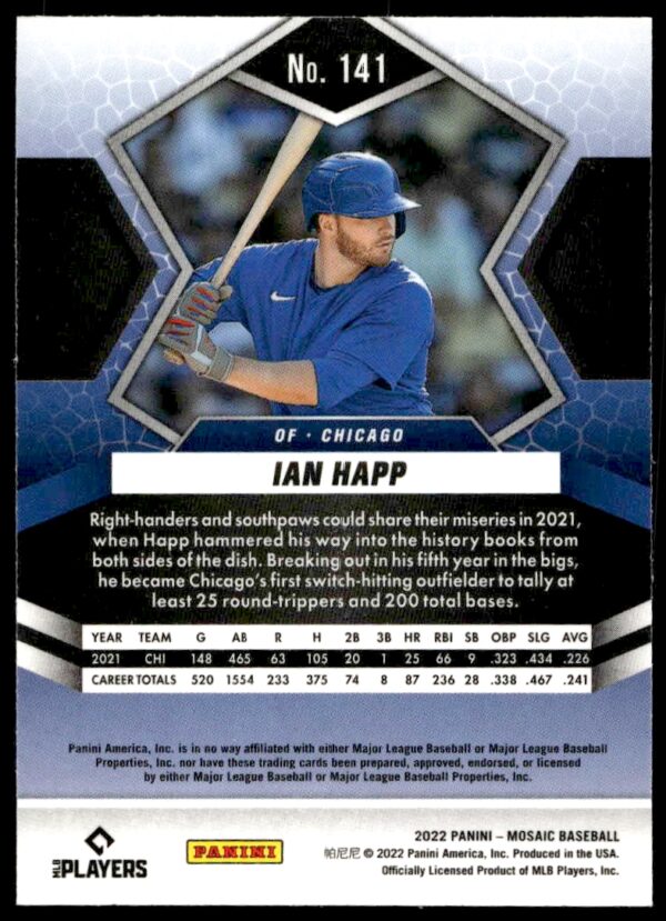 2022 Panini Mosaic Ian Happ #141 (Back)