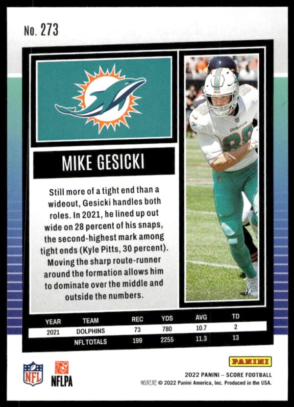 2022 Panini Score Mike Gesicki #273 (Back)