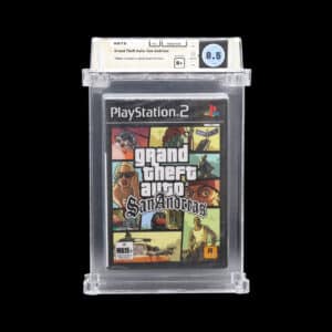 Grand Theft Auto: San Andreas PlayStation 2 game with a WATA grade of 8.5 in case.