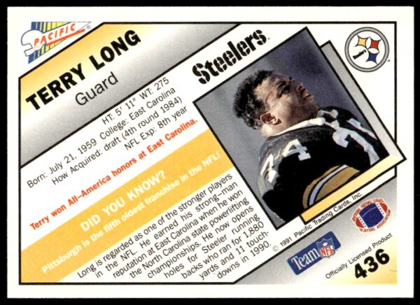 1991 Pacific Terry Long #436 (Back)