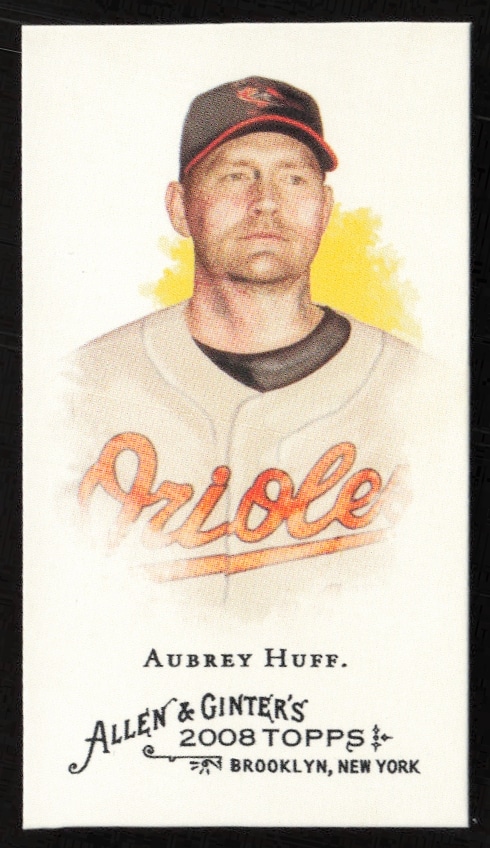 2008 Topps Allen & Ginter Aubrey Huff Mini #342 (Front)