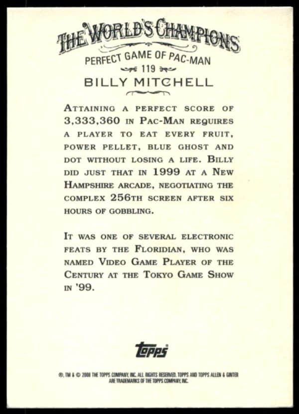 2008 Topps Allen & Ginter Billy Mitchell #119 (Back)