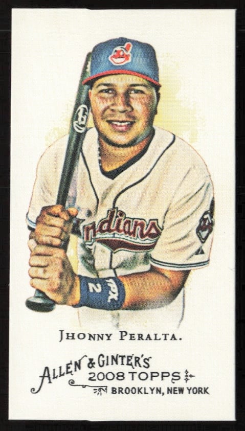 2008 Topps Allen & Ginter Jhonny Peralta Mini #203 (Front)