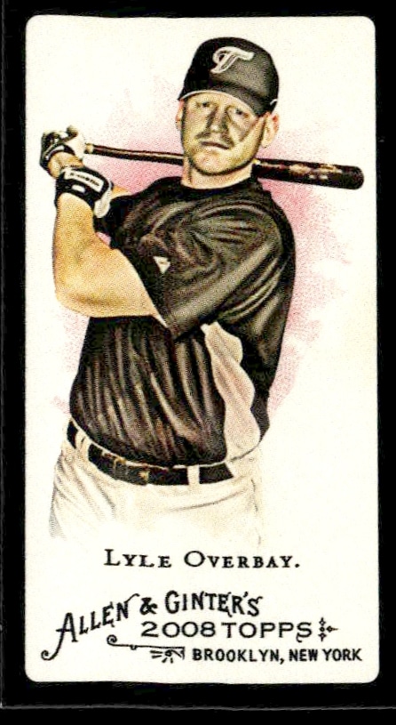 2008 Topps Allen & Ginter Lyle Overbay Mini Black Bordered #152 (Front)