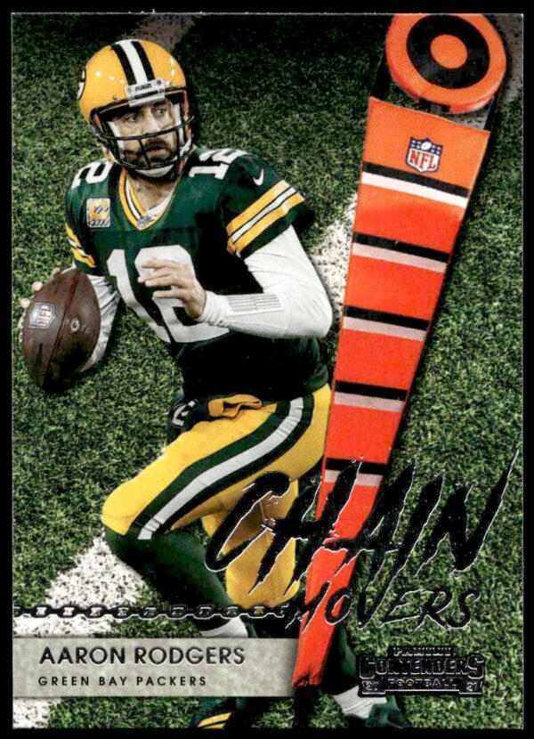 2021 Panini Contenders Aaron Rodgers Chain Movers #CM-ARO (Front)