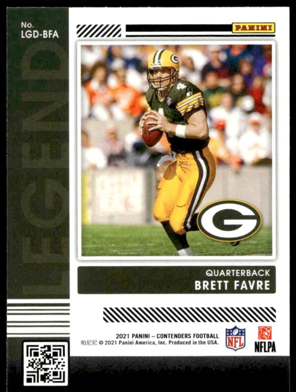 2021 Panini Contenders Brett Favre Legendary Contenders #LGD-BFA (Back)