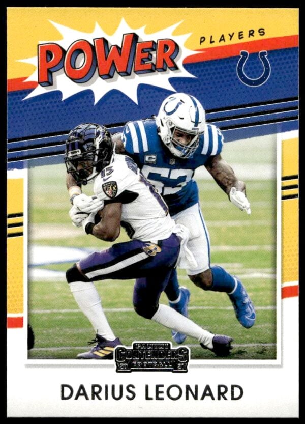 2021 Panini Contenders Darius Leonard Power Players #PP-DLE (Front)