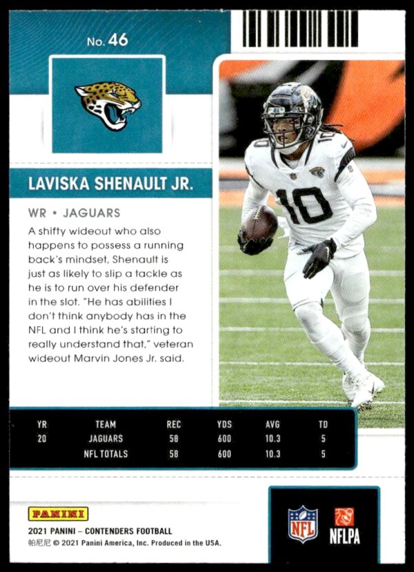 2021 Panini Contenders Laviska Shenault Jr. #46 (Back)