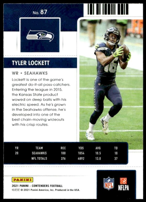 2021 Panini Contenders Tyler Lockett #87 (Back)