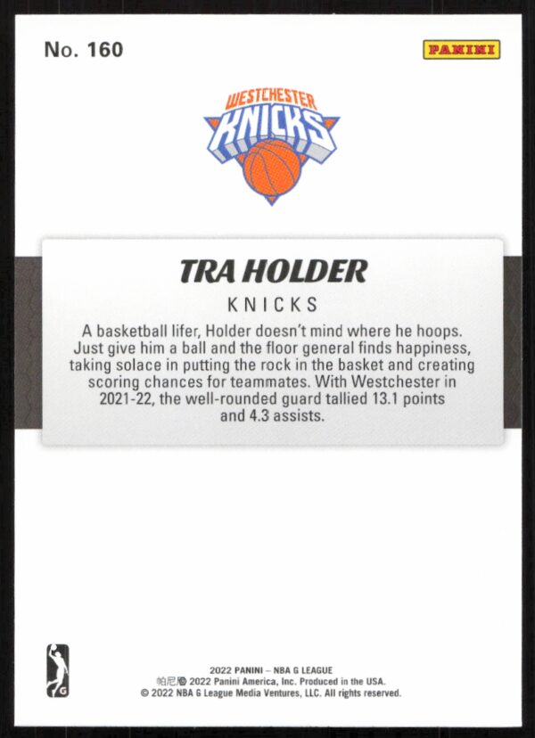 2022 Panini NBA G League Tra Holder #160 (Back)