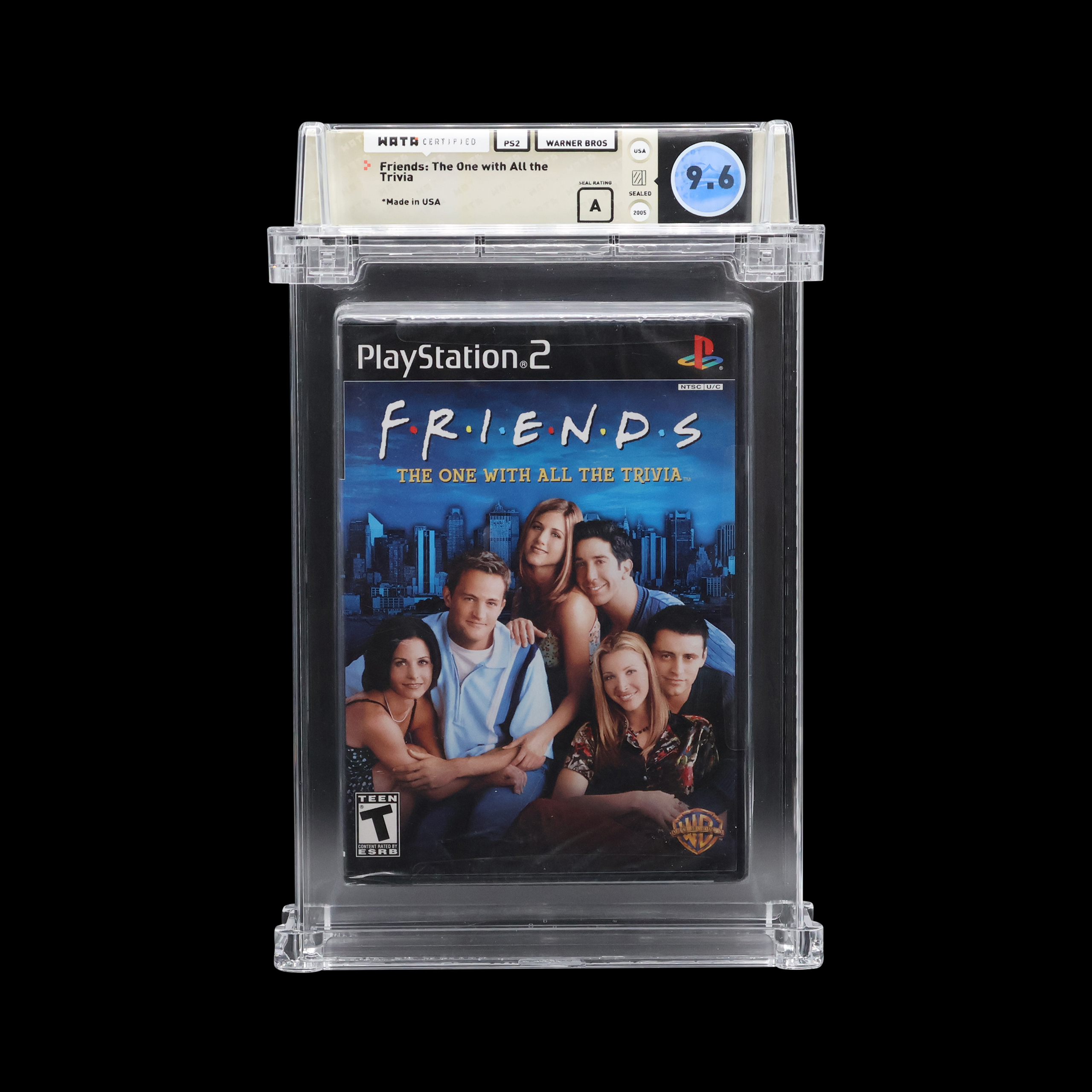 Collectible Friends Trivia PlayStation 2 game in WATA 9.6 condition with characters on cover.