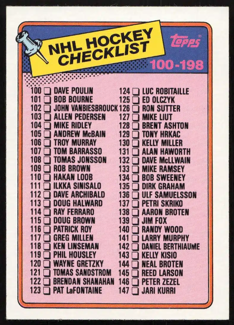 1988-89 Topps Checklist: 113-224 #329 (Front)