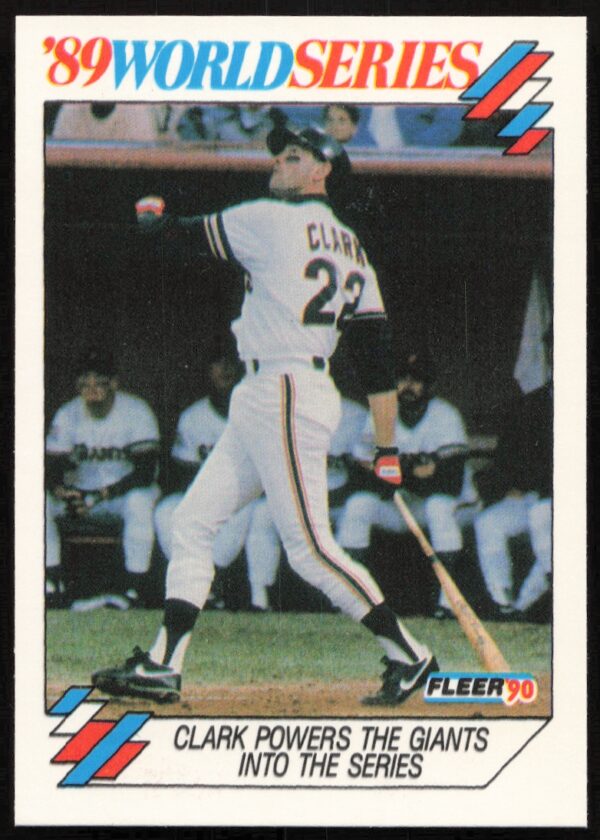 1990 Fleer Clark Powers the Giants Into the Series World Series #4 (Front)