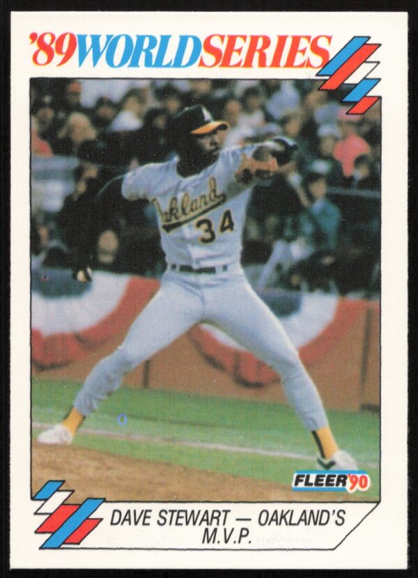 1990 Fleer Dave Stewart - Oakland's MVP World Series #8 (Front)