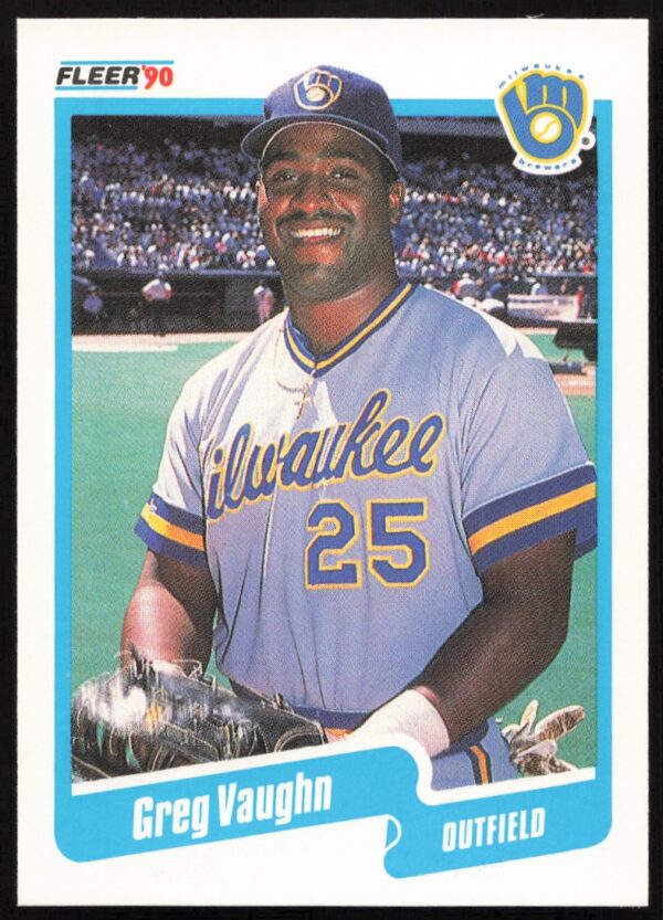 1990 Fleer Greg Vaughn #339 (Front)