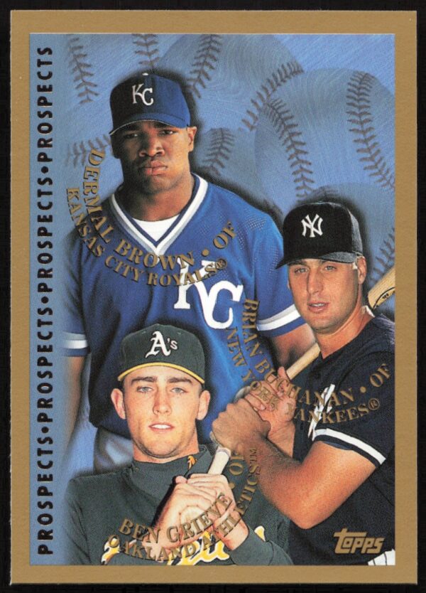 1998 Topps Ben Grieve / Dermal Brown / Brian Buchanan Prospects #255 (Front)