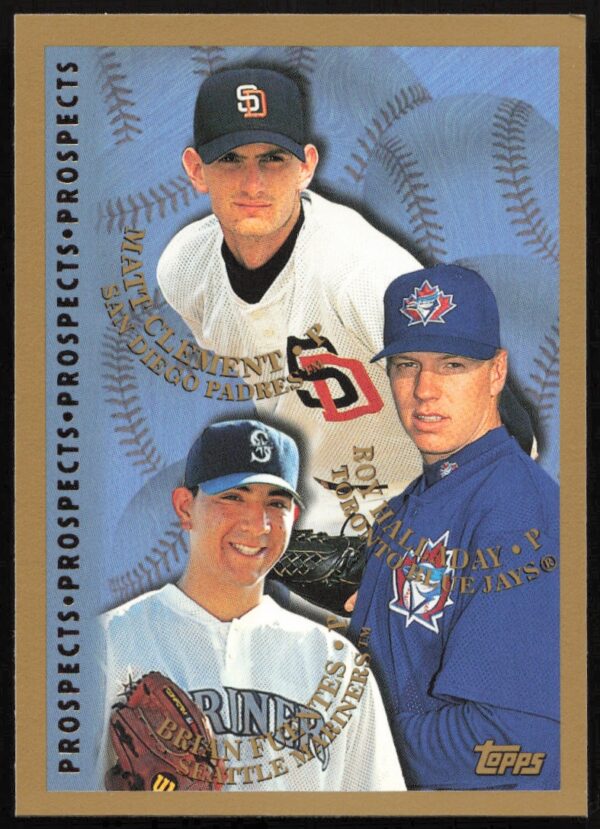 1998 Topps Brian Fuentes / Matt Clement / Roy Halladay Prospects #264 (Front)