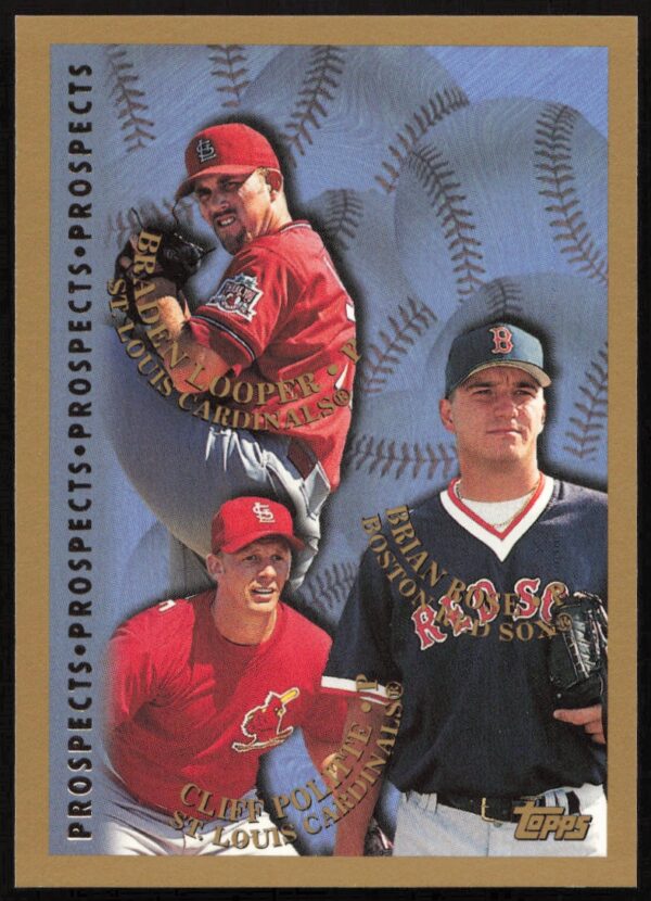 1998 Topps Brian Rose / Braden Looper / Cliff Politte Prospects #485 (Front)