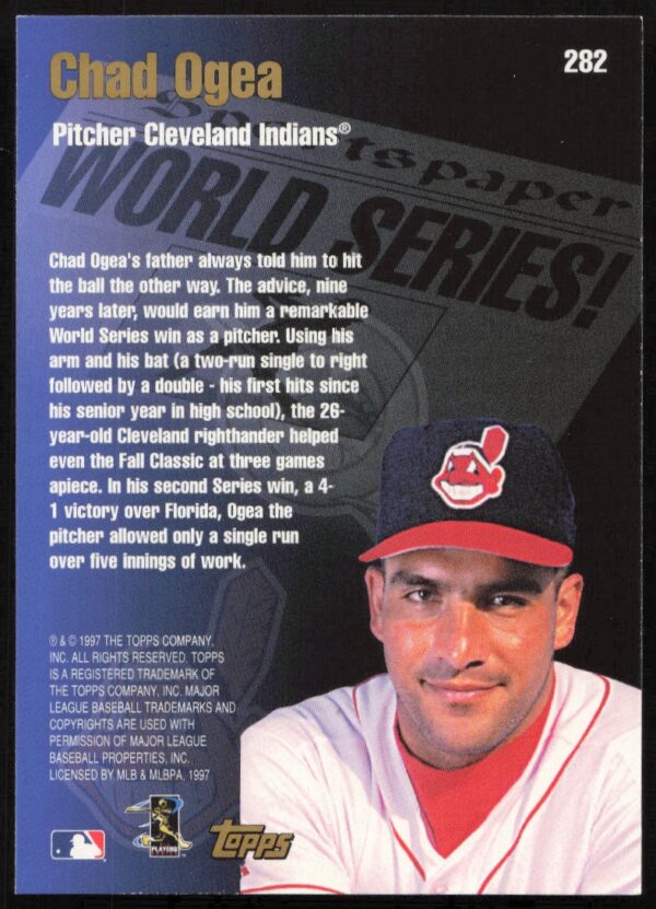 1998 Topps Chad Ogea 97 World Series #282 (Back)