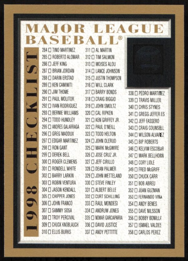 1998 Topps Checklist 284 - 442 Checklist #502 (Front)