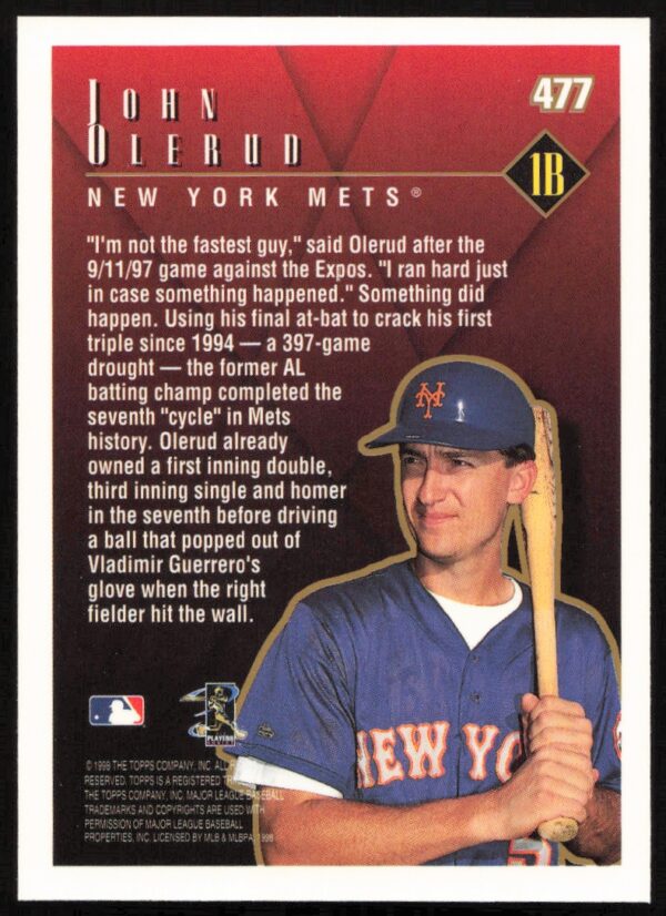 1998 Topps John Olerud Season Highlights #477 (Back)