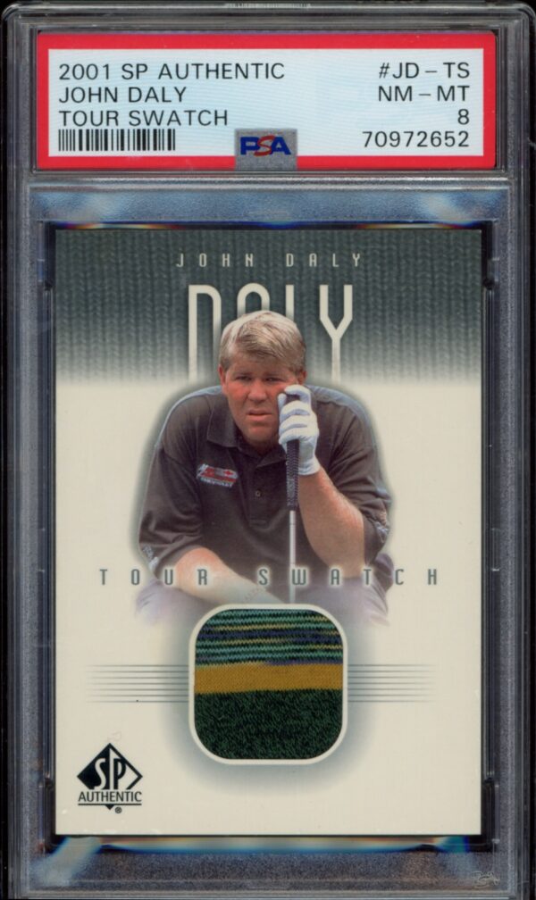 John Dalys 2001 Upper Deck SP Authentic Tour Swatch card in near-mint condition.