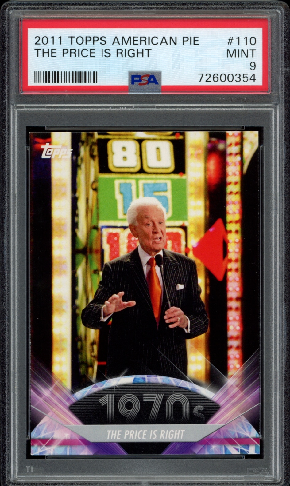 Mint condition 2011 Topps American Pie card of The Price is Right, graded 9 by PSA.