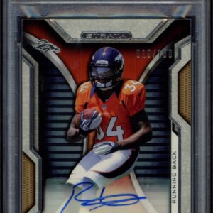 2012 Topps Strata Ronnie Hillman rookie card with signature, Denver Broncos #34, graded NM-MT 8.