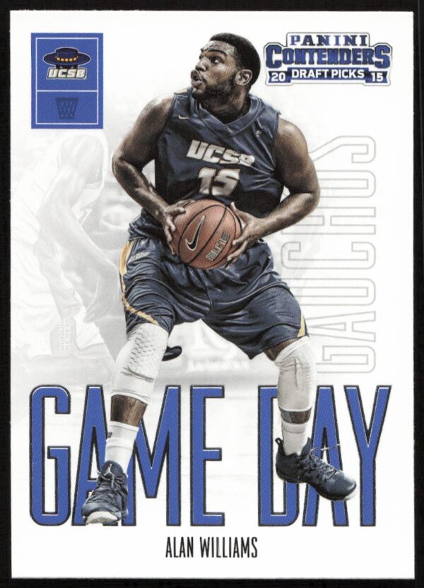 Alan Williams in action on UCSB Game Day Panini Collegiate Basketball trading card.