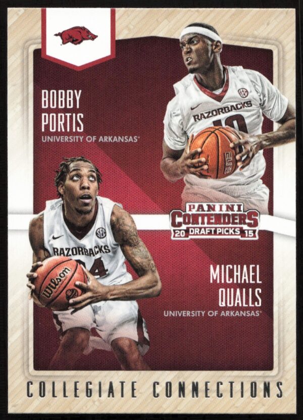 2015 Panini Contenders Draft Picks Bobby Portis / Michael Qualls Collegiate Connections #2 (Front)