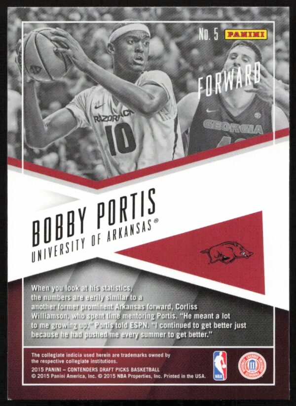 2015 Panini Contenders Draft Picks Bobby Portis School Colors #5 (Back)