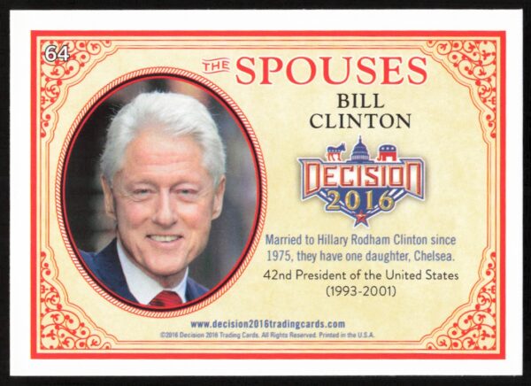 2016 Leaf Decision Bill Clinton The Spouses #64 (Back)