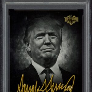 Donald Trump 2016 Leaf Decision Candidate Portrait trading card, black & white, PSA 9 certified.