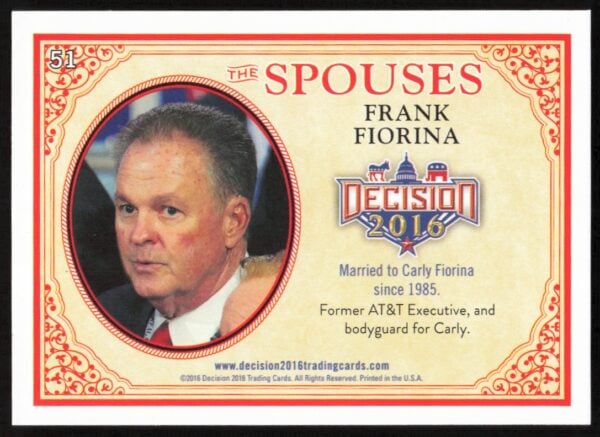 2016 Leaf Decision Frank Fiorina The Spouses #51 (Back)