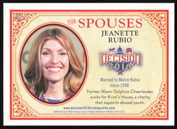 2016 Leaf Decision Jeanette Rubio The Spouses #57 (Back)