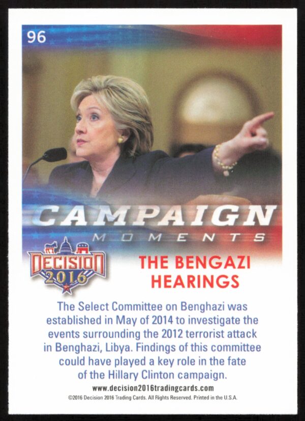 2016 Leaf Decision The Bengazi Hearings Campaign Moments #96 (Back)