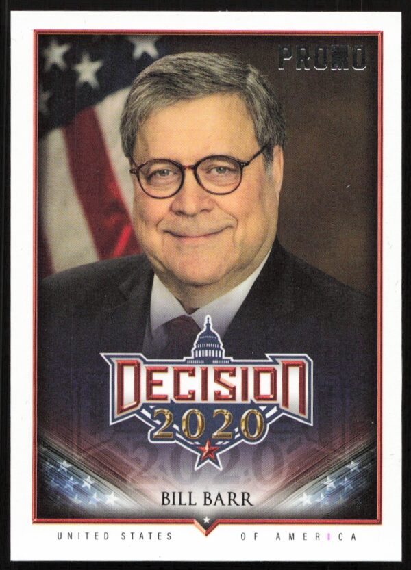 2020 Leaf Decision Bill Barr Promo #PC8 (Front)